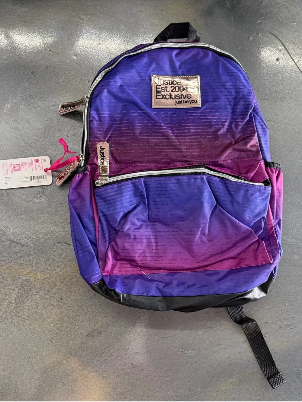 Justice Purple to Pink Ombre School Backpack